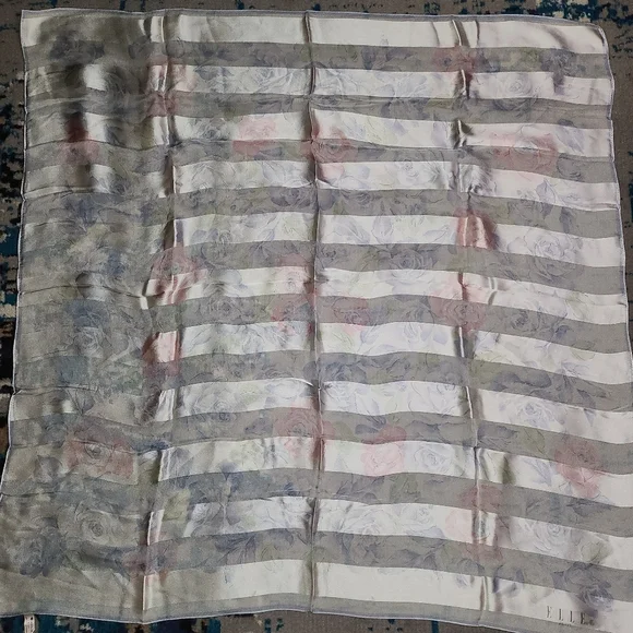 ELLE silk scarf #5 34x34 inches - Picture 5 of 11